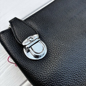 Zip Clasp Clutch Bag - Black